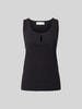 Victoria Beckham Regular Fit Top mit Leinen-Anteil Black