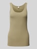 QS Tanktop met labeldetail Olijfgroen