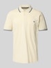 Christian Berg Men Poloshirt met labelstitching Ecru