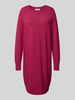 Christian Berg Woman Sukienka z dzianiny o długości do kolan z okrągłym dekoltem Fuksjowy melanż