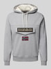 Napapijri Hoodie met labelpatch, model 'BURGEE' Middengrijs