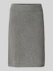 Christian Berg Woman Knielanger Strickrock mit elastischem Bund Mittelgrau Melange