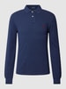 Polo Ralph Lauren Slim fit poloshirt met labelstitching Marineblauw gemêleerd