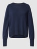 Lanius Gebreide pullover van kasjmier met ronde hals Marineblauw