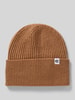 OPUS Beanie met labeldetail, model 'Afemina' Cognac