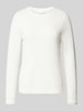 Vila Strickpullover mit Strukturmuster Modell 'Vidalo O-Neck' Offwhite