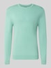 MCNEAL Strickpullover mit geripptem Rundhalsausschnitt Hellgruen Melange