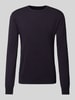 Scotch & Soda Gebreide pullover met logostitching, model 'CORE' Donkerblauw