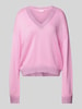 LIU JO SPORT Oversized Strickpullover mit gerippten Abschlüssen Pink