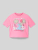 Roxy T-shirt met labelprint Felroze