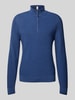 Brax Gebreide pullover met opstaande kraag, model 'Steffen' Blauw