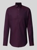 Jake*s Slim Fit Business-Hemd mit Kentkragen Aubergine