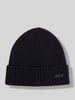 BOSS Muts van pure scheerwol  Donkerblauw