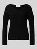 Fynch-Hatton Kaschmirstrickpullover mit V-Ausschnitt Black