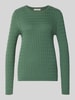 Christian Berg Woman Slim gebreide pullover met kabelpatroon Flessengroen