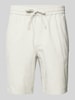 Only & Sons Shorts aus Baumwoll-Leinen-Mix Modell 'LINUS' Hellgrau