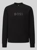 BOSS Green Sweatshirt mit tonalem Logo-Schriftzug Modell 'Salbo' Black