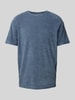 Only & Sons T-shirt met geribde ronde hals, model 'HELLAS' Jeansblauw