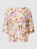 Weekend Max Mara Blouse van pure zijde met all-over bloemenmotief, model 'VORRA' Beige
