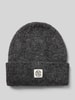 MSCH Copenhagen Beanie mit Alpaka-Anteil und Label-Patch Dunkelgrau Melange