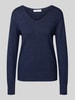 Christian Berg Woman Bluzka z długim rękawem o kroju regular fit z imitacji dzianiny z mieszanki wiskozy Ciemnoniebieski melanż
