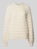 Pieces Regular Fit Strickpullover mit Strukturmuster Modell 'JAYDA' Offwhite