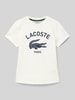 Lacoste T-Shirt mit Label-Print und Rundhalsausschnitt Offwhite