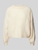 Pieces Loose Fit Strickpullover mit abstraktem Strickmuster Modell 'JENNA' Offwhite