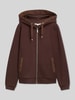 Tom Tailor Regular Fit Sweatjacke mit Viskose-Anteil Dunkelbraun