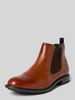 bugatti Chelsea Boots aus echtem Leder Modell 'Bonifacio' Cognac