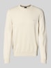 BOSS Gebreide pullover met labelstitching, model 'Pacas' Offwhite