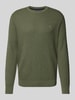 Christian Berg Men Strickpullover mit Logo-Stitching Oliv Melange