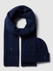 Polo Ralph Lauren Set van kasjmier sjaal en beanie met cadeaubox Marineblauw