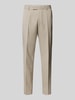 Carl Gross Regular Fit Anzughose mit Bügelfalten Modell 'Sendrik' Beige Melange