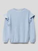 Mango Strickpullover mit Rüschen Modell 'GABY' Bleu