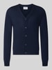 Jake*s Studio Men Regular Fit Strickjacke aus reiner Wolle Marine