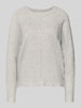 Christian Berg Woman Strickpullover aus Effektgarn mit Rundhalsausschnitt Silber
