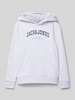 Jack & Jones Loose Fit Hoodie mit Känguru-Tasche Modell 'CALEB' Hellgrau Melange