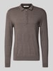 SELECTED HOMME Regular fit gebreide pullover van puur katoen, model 'BERG' Donkerbruin gemêleerd