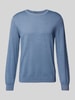 OLYMP Level Five Slim fit gebreide pullover met ronde hals Lichtblauw