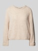 American Vintage Strickpullover aus Leinen-Mix mit Rundhalsausschnitt Beige Melange