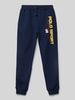 Polo Sport Sweatpants met labelprint Marineblauw