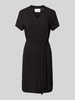 Vila Knielanges Kleid aus Viskose mit Bindegürtel Black
