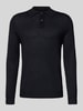 Christian Berg Men Slim fit gebreide pullover van wolmix Zwart
