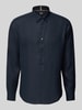 BOSS Regular Fit Leinenhemd mit Button-Down-Kragen Marine