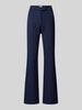 Be Pure Dutch Flared stoffen broek met riemlussen Marineblauw