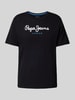 Pepe Jeans T-shirt z nadrukiem z logo model ‘EGGO’ Czarny