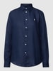 Polo Ralph Lauren Bluse aus Leinen mit Logo-Stitching Marineblau