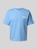REVIEW Regular Fit T-Shirt aus Baumwoll-Viskose-Mix Hellblau