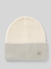 CK Calvin Klein Beanie in Two-Tone-Machart aus Wolle-Kaschmir-Mix Hellgrau